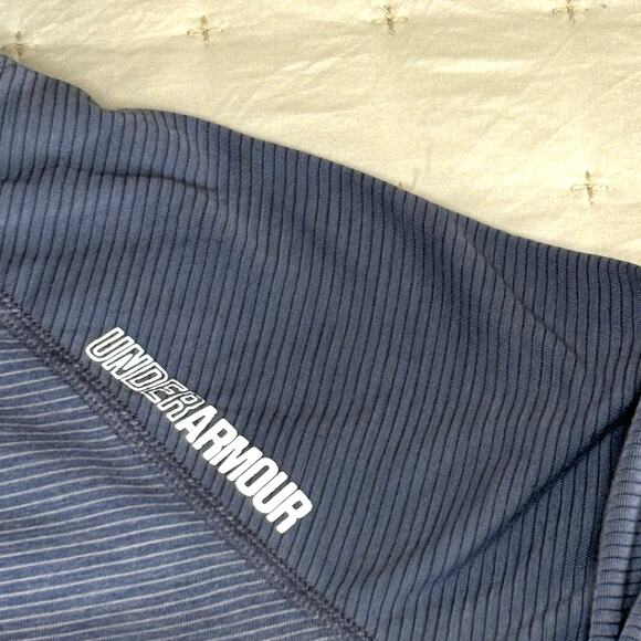 Under Armour Run ColdGear Hoodie Top Women's L | Blue Stripe Performance | EUC - Picture 5 of 10